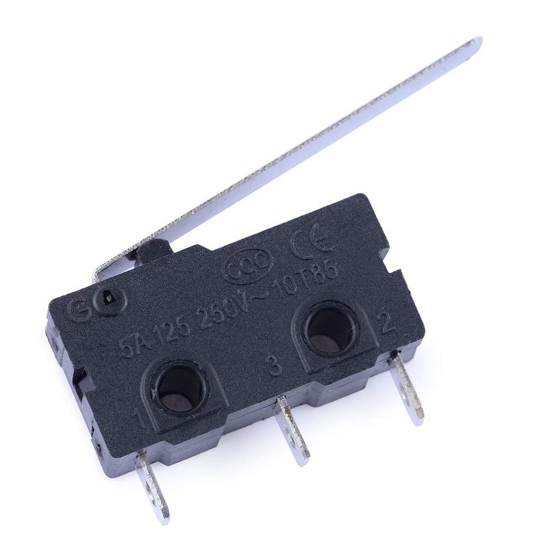Cylewet 20Pcs AC 5A/125V 3A/250V Long Straight Hinge Lever Arm Micro Limit Switch SPDT 3 Pins for Arduino (Pack of 20) CYT1110 - Image 5